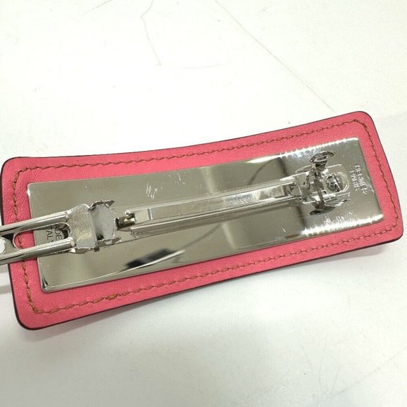 AUTHENTICITY GUARANTEE HERMES Braid Glen hair accessory Leather pink/GreenUnused - Picture 5 of 7